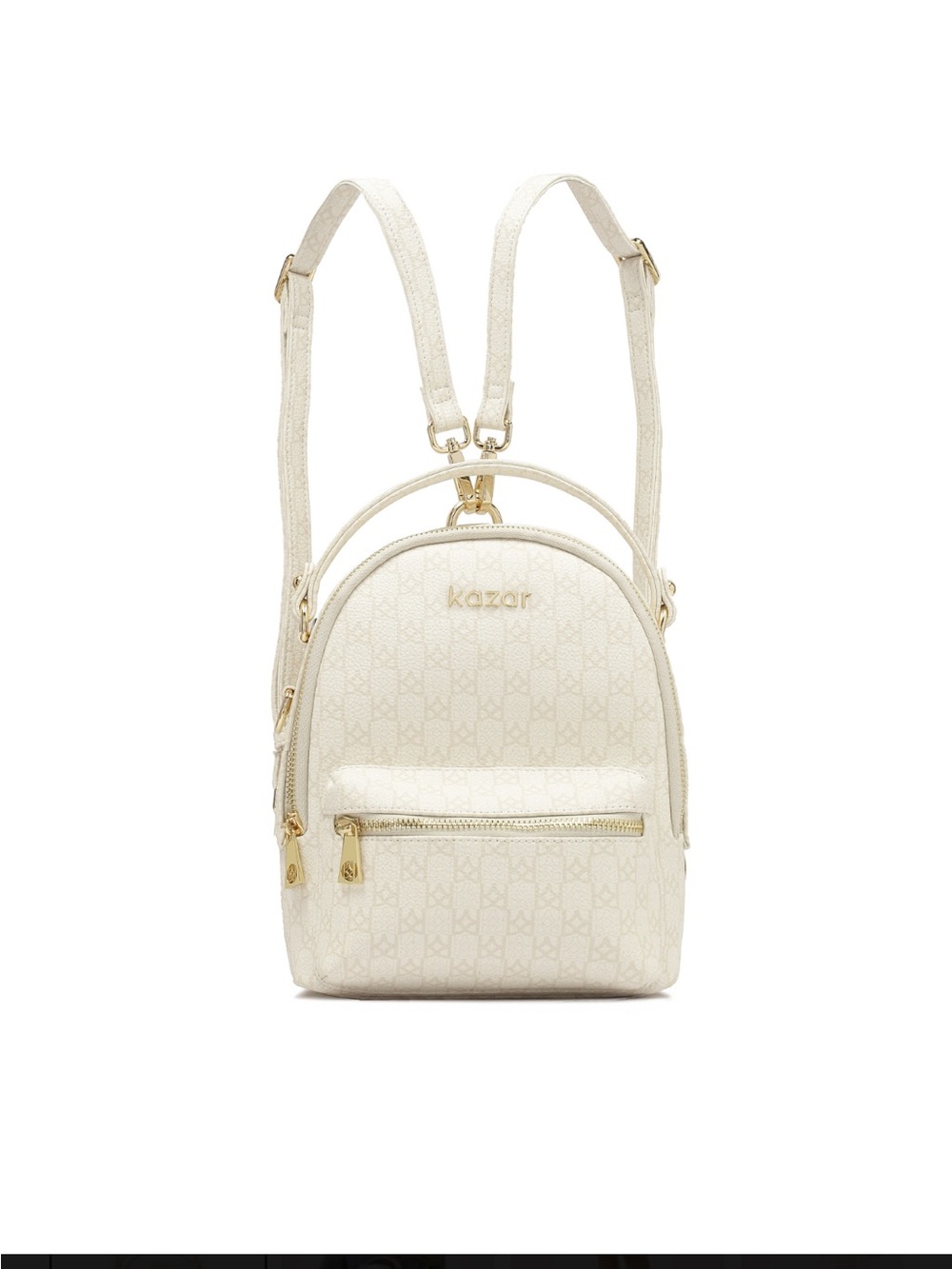 Lazard Grain Learher Cream Mini dual-purpose Backpack